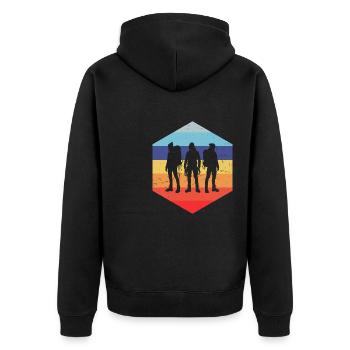 Boulder Climber Bouldering Men's Climbers - Unisex Premium Organic Zip Hoodie - black - Back - Nico (187cm)