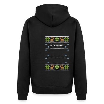 Oh Chemistree - Noël moche - Veste à capuche bio Premium Unisexe - noir - Dos - Nico (187cm)