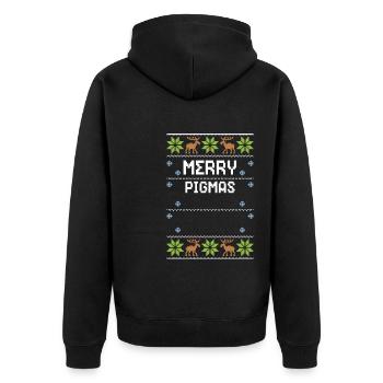 Joyeux Cochons - Noël moche - Veste à capuche bio Premium Unisexe - noir - Dos - Nico (187cm)