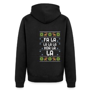 Fa La La La La Koa La La - Unisex Premium Bio Zip Hoodie - Schwarz - Hinten - Nico (187cm)