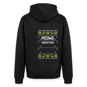 Miaou Noël - Noël moche - Veste à capuche bio Premium Unisexe - noir - Dos - Nico (187cm)
