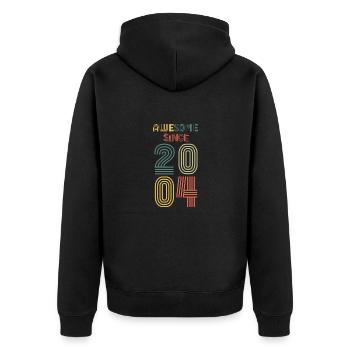 20e anniversaire 2004 - Veste à capuche bio Premium Unisexe - noir - Dos - Nico (187cm)