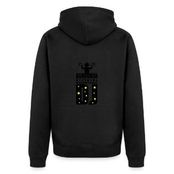 DJ Turntables Disc Jockey Party - Unisex Premium Bio Zip Hoodie - Schwarz - Hinten - Nico (187cm)