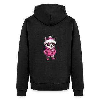 Alpaga Lama Cool BD - Veste à capuche bio Premium Unisexe - noir - Dos - Nico (187cm)