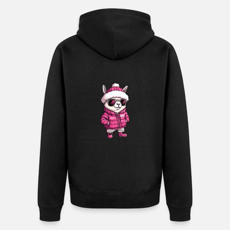 Alpaga Lama Cool BD - Veste à capuche bio Premium Unisexe - noir