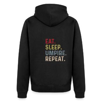 Schiedsrichter Geschenke Lustiger Sportliebhaber Essen Schlaf Schiedsrichter - Unisex Premium Bio Zip Hoodie - Schwarz - Hinten - Nico (187cm)