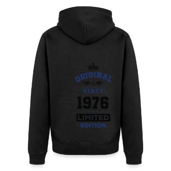 1976 limited edition birthday - Unisex Premium Organic Zip Hoodie - black - Back - Nico (187cm)