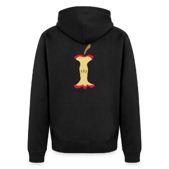 Apfel - Apfelgriebsch - Unisex Premium Bio Zip Hoodie - Schwarz - Hinten - Nico (187cm)