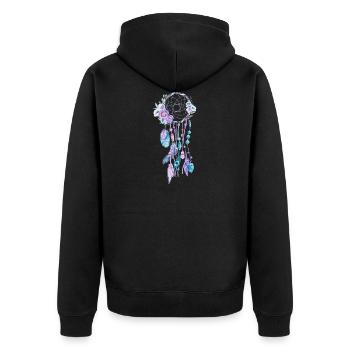 attrapeur de rêve - Veste à capuche bio Premium Unisexe - noir - Dos - Nico (187cm)