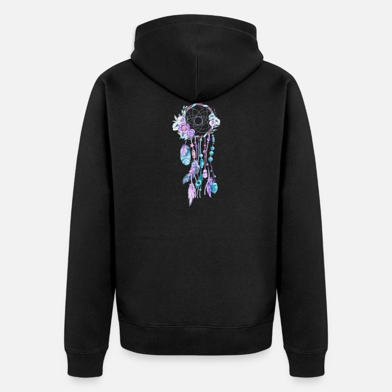attrapeur de rêve - Veste à capuche bio Premium Unisexe - noir