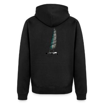 Vivre l’aventure et la liberté avec le voilier de campagne - Veste à capuche bio Premium Unisexe - noir - Dos - Nico (187cm)