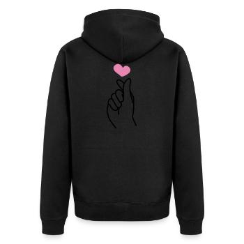K Pop Finger Korean Pop K-Pop Snap Musik Geschenk - Unisex Premium Bio Zip Hoodie - Schwarz - Hinten - Nico (187cm)