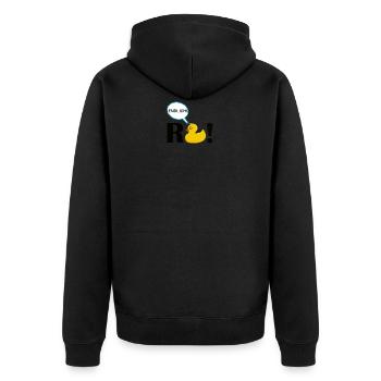 Endlich Rente - Unisex Premium Bio Zip Hoodie - Schwarz - Hinten - Nico (187cm)