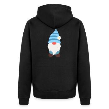 Gartenzwerg - Unisex Premium Bio Zip Hoodie - Schwarz - Hinten - Nico (187cm)
