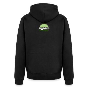 Rasenflüsterer | Lustiges Gärtner Rasenpflege Moti - Unisex Premium Bio Zip Hoodie - Schwarz - Hinten - Nico (187cm)