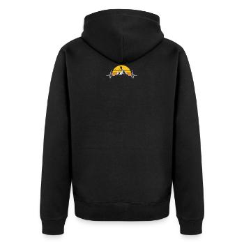 Heartbeat Skier Mountains EKG Skiing Pulse Wint - Veste à capuche bio Premium Unisexe - noir - Dos - Nico (187cm)