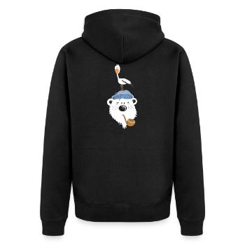 Ours polaire mignon - Veste à capuche bio Premium Unisexe - noir - Dos - Nico (187cm)