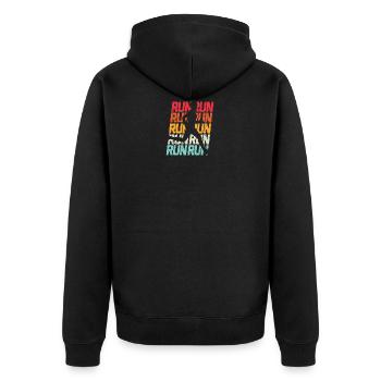 Rétro run coureur jogger marathon Vintage pour les gars - Veste à capuche bio Premium Unisexe - noir - Dos - Nico (187cm)