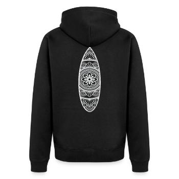 Planche de surf Mandala Planche Surf sur surf - Veste à capuche bio Premium Unisexe - noir - Dos - Nico (187cm)