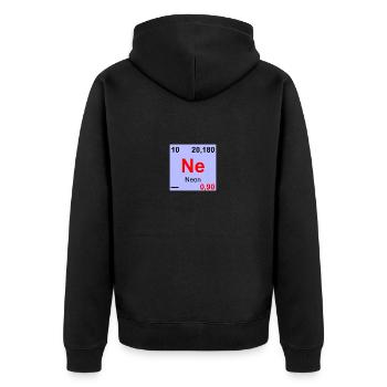 10 Neon - Unisex Premium Bio Zip Hoodie - Schwarz - Hinten - Nico (187cm)