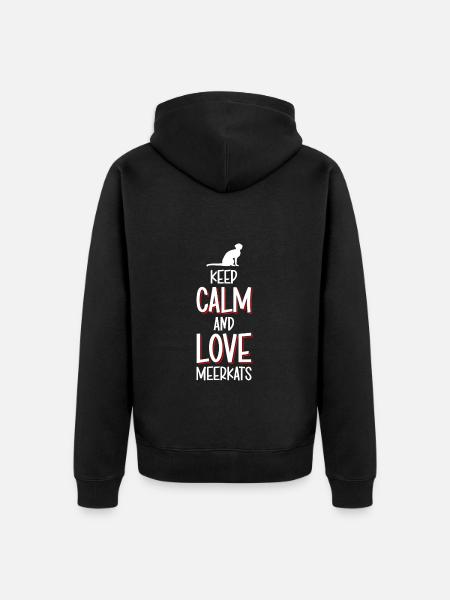 Erdmännchen Tier Lustig - Unisex Premium Bio Zip Hoodie - Schwarz