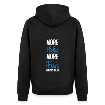 Piercing Schmerz Tattoo - Unisex Premium Bio Zip Hoodie - Schwarz - Hinten - Nico (187cm)