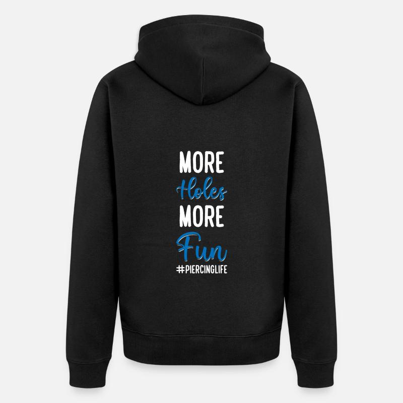 Piercing Schmerz Tattoo - Unisex Premium Bio Zip Hoodie - Schwarz