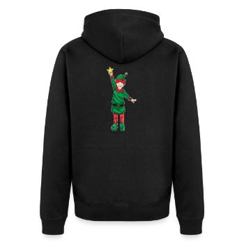 Poinsettia de Noël elfique - Veste à capuche bio Premium Unisexe - noir - Dos - Nico (187cm)