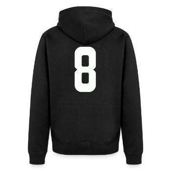 8 - Unisex Premium Organic Zip Hoodie - black - Back - Nico (187cm)