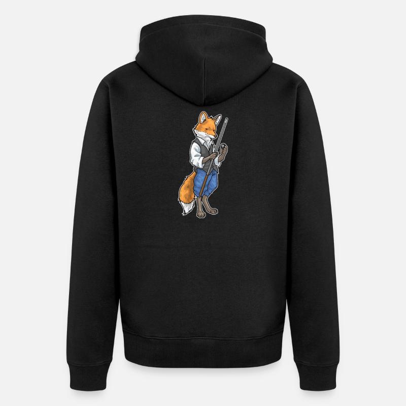 Fuchs Billiard Queue Sport - Unisex Premium Bio Zip Hoodie - Schwarz