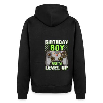 Geburtstagskind Zeit, um Videospiel Geburtstag zu verbessern - Unisex Premium Bio Zip Hoodie - Schwarz - Hinten - Nico (187cm)