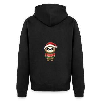 Bande dessinée de Noël paresseux - Veste à capuche bio Premium Unisexe - noir - Dos - Nico (187cm)