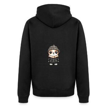 Kangal Hund Stylisch - Unisex Premium Bio Zip Hoodie - Schwarz - Hinten - Nico (187cm)