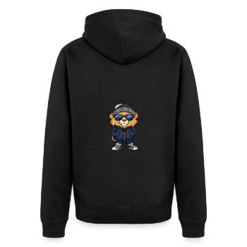 Leo Winter - Unisex Premium Organic Zip Hoodie - black - Back - Nico (187cm)