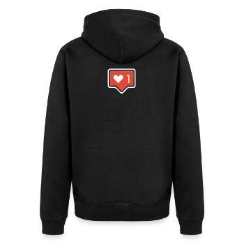 Like - Instagram Style - Flat Design - Unisex Premium Organic Zip Hoodie - black - Back - Nico (187cm)