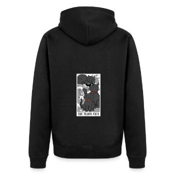 Drôle La carte de tarot des chats noirs Le tarot du chat - Veste à capuche bio Premium Unisexe - noir - Dos - Nico (187cm)
