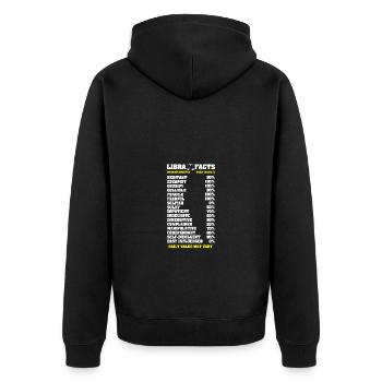 Sternzeichen Waage - Unisex Premium Bio Zip Hoodie - Schwarz - Hinten - Nico (187cm)