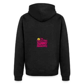 Sunny Summer Moments Vibes Summer Sun - Unisex Premium Organic Zip Hoodie - black - Back - Nico (187cm)