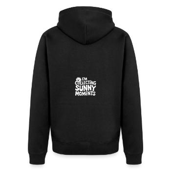 Sunny Summer Moments Vibes Summer Sun - Unisex Premium Organic Zip Hoodie - black - Back - Nico (187cm)