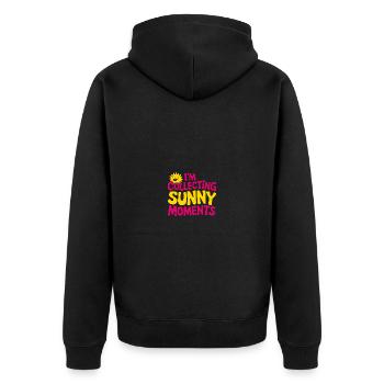 Sunny Summer Moments Vibes Summer Sun - Unisex Premium Organic Zip Hoodie - black - Back - Nico (187cm)