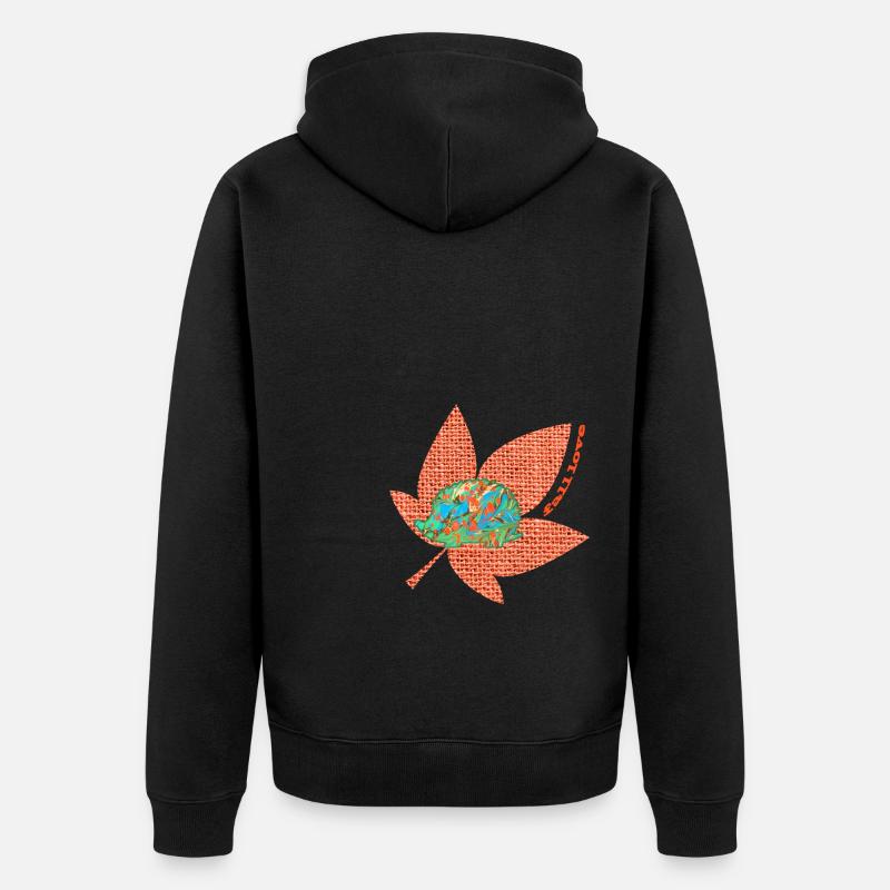 herbst 60 igel e 4 - Unisex Premium Bio Zip Hoodie - Schwarz