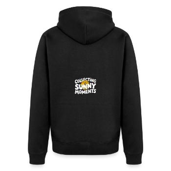 Sunny Summer Moments Vibes Summer Sun - Unisex Premium Organic Zip Hoodie - black - Back - Nico (187cm)