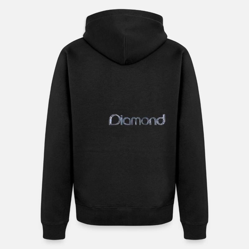 Stilisierter Text mit Diamant - Unisex Premium Bio Zip Hoodie - Schwarz
