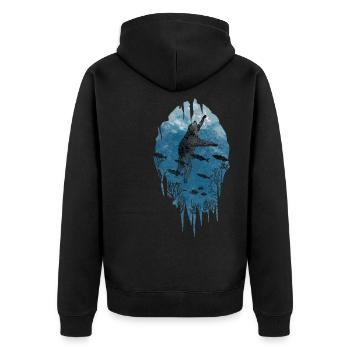 Scuba Diving Sloth Lazy Animal Diving I Gift - Unisex Premium Organic Zip Hoodie - black - Back - Nico (187cm)