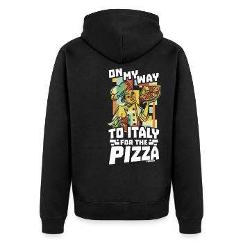 Italy Italian Flag Italia Gift - Unisex Premium Organic Zip Hoodie - black - Back - Nico (187cm)