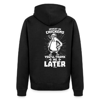 Poulet - Veste à capuche bio Premium Unisexe - noir - Dos - Nico (187cm)