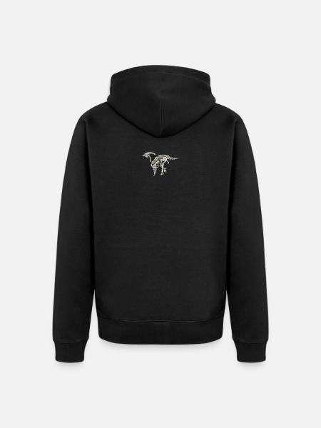 Dinosaurier Parasaurolophus Fossil Skelett - Unisex Premium Bio Zip Hoodie - Schwarz