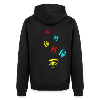 Eye symbol - Unisex Premium Organic Zip Hoodie - black - Back - Nico (187cm)