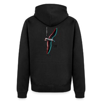 Seagull - My Name Is Not Steven - Unisex Premium Bio Zip Hoodie - Schwarz - Hinten - Nico (187cm)