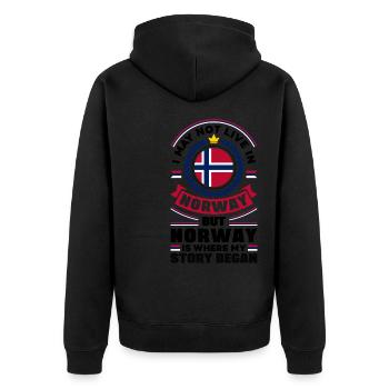 Norwegen Norwegisch Norwegen Flagge Norwegen National - Unisex Premium Bio Zip Hoodie - Schwarz - Hinten - Nico (187cm)